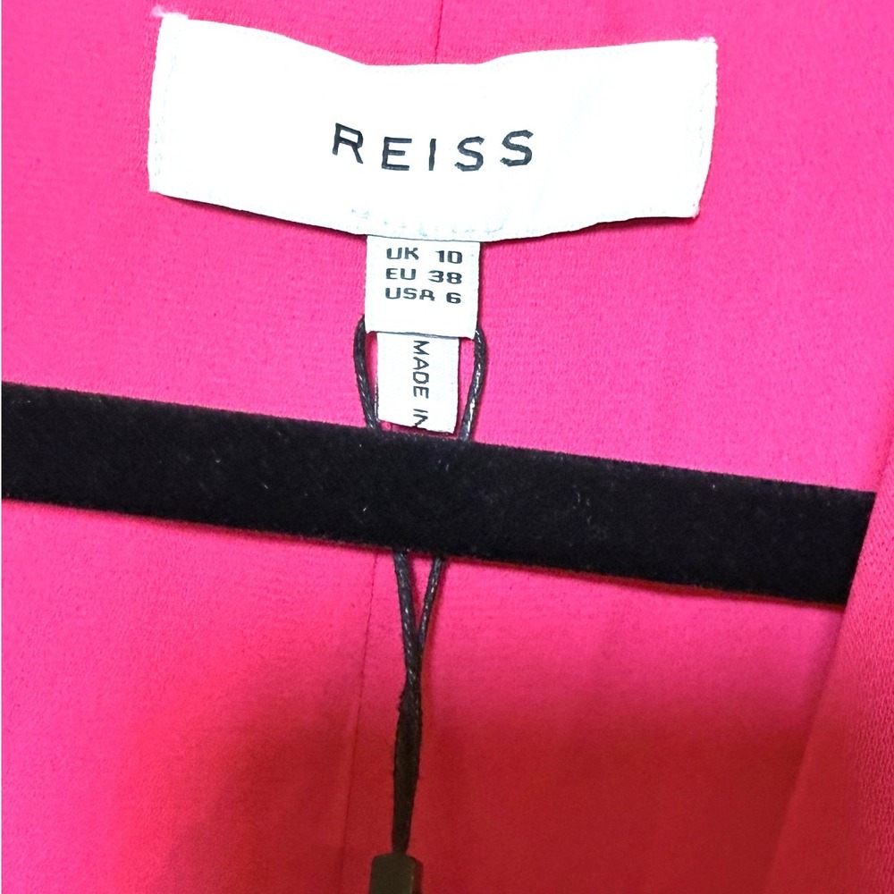 Reiss Dress Claire Pink Belted Pleat Midi Size US 6 Sleeveless New - Picture 3 of 11